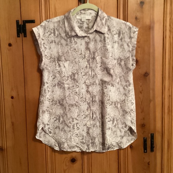 LOFT Tops - Loft Snake Skin Print Sleeveless Blouse